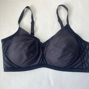 HONEYLOVE Bra Women’s Size 1X Black Velour Combo Crossover Wireless